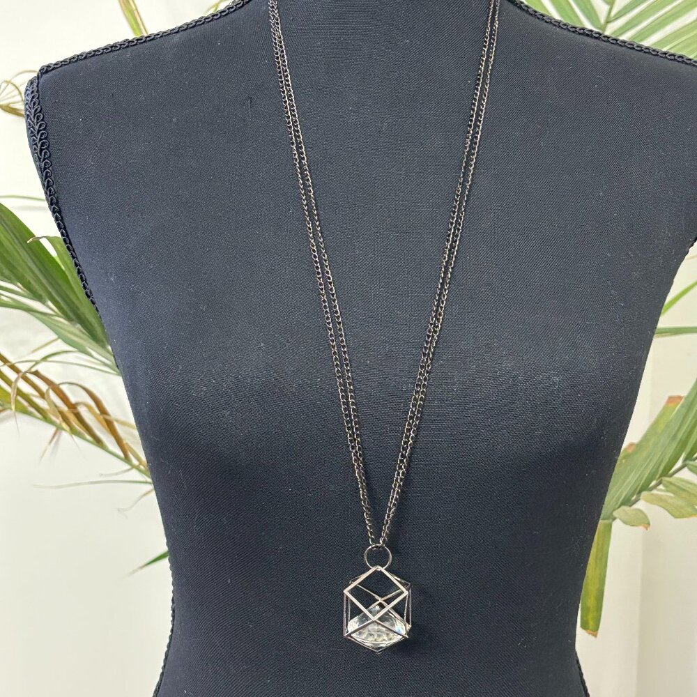 *NEW* Large Caged Faux Diamond Long Body Necklace